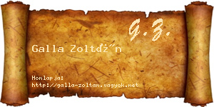 Galla Zoltán névjegykártya