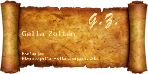 Galla Zoltán névjegykártya